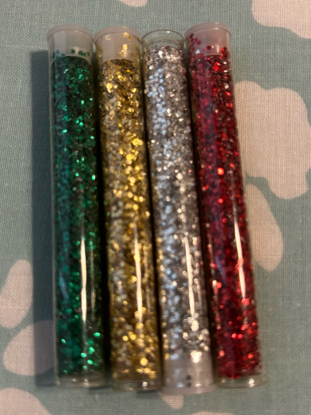 Holiday Glitter Tube Set - Green, Gold, Silver, Red